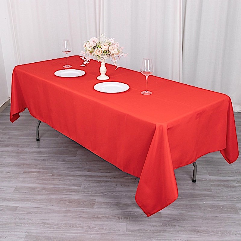 60x102" Red PREMIUM RECTANGLE Polyester TABLECLOTH Catering Linens Ceremony