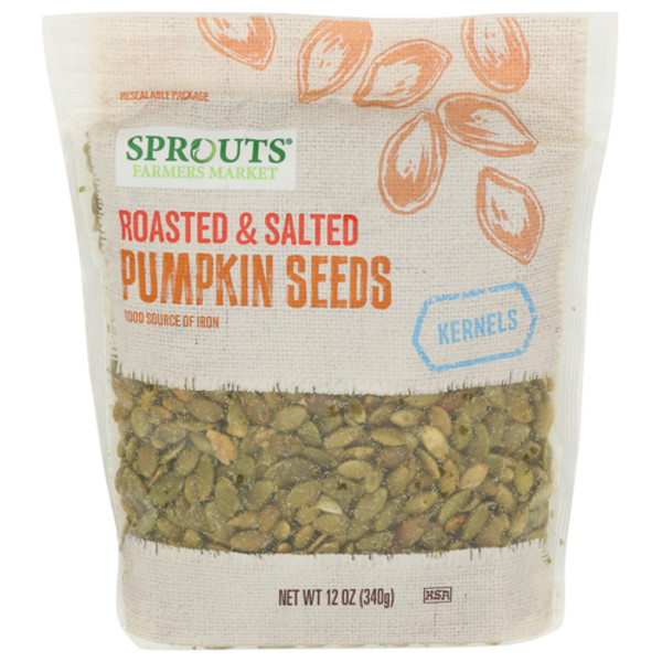 2 Pack - Sprouts Roasted Salted Pumpkin Seed Kernels 12 oz