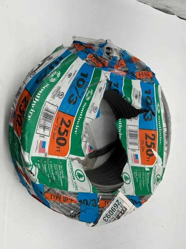 Southwire 250 ft. 10/3 Gray Solid CU UF-B W/G Wire