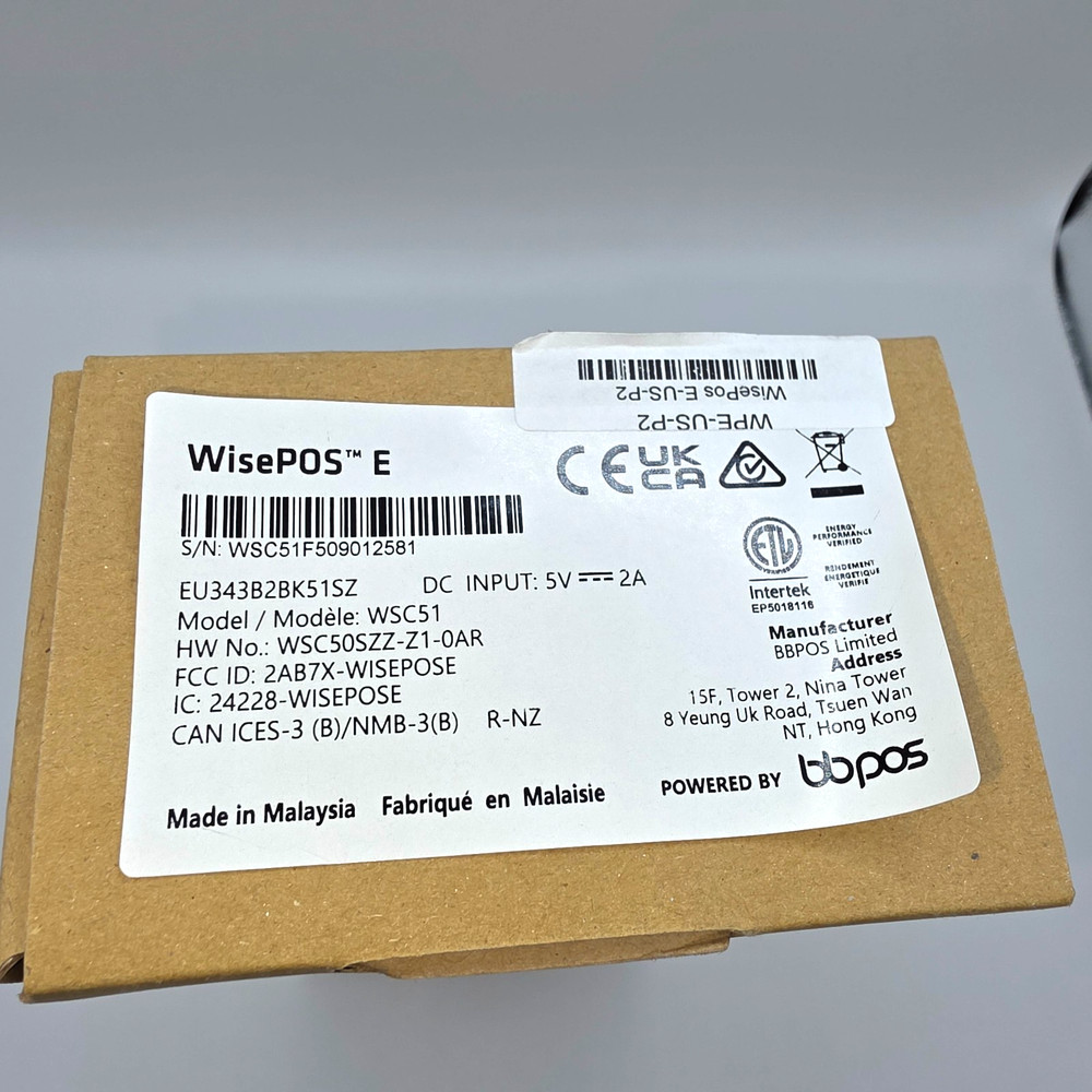 BBPOS WisePOS E Card Reader - Model: WSC 51 - with Battery and Docking Station