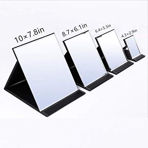 Folding Travel Mirror, PU Portable Adjustable Rectangular Ultrathin Mirror, f...
