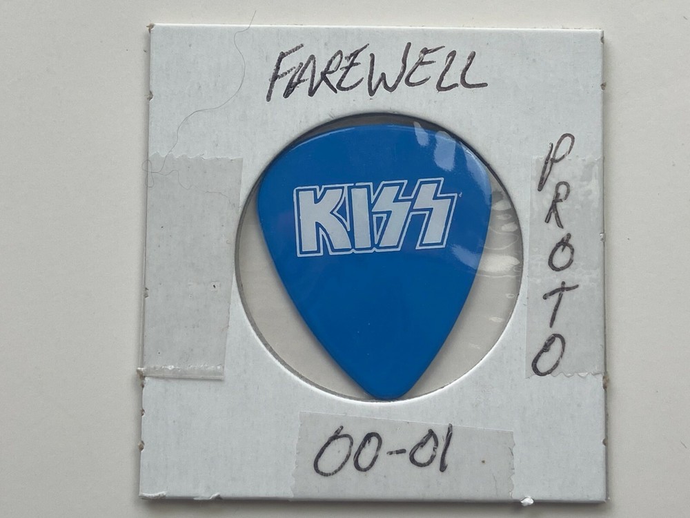 KISS Guitar Pick ACE FREHLEY Farewell Tour Prototype Blue White Vintage Kiss
