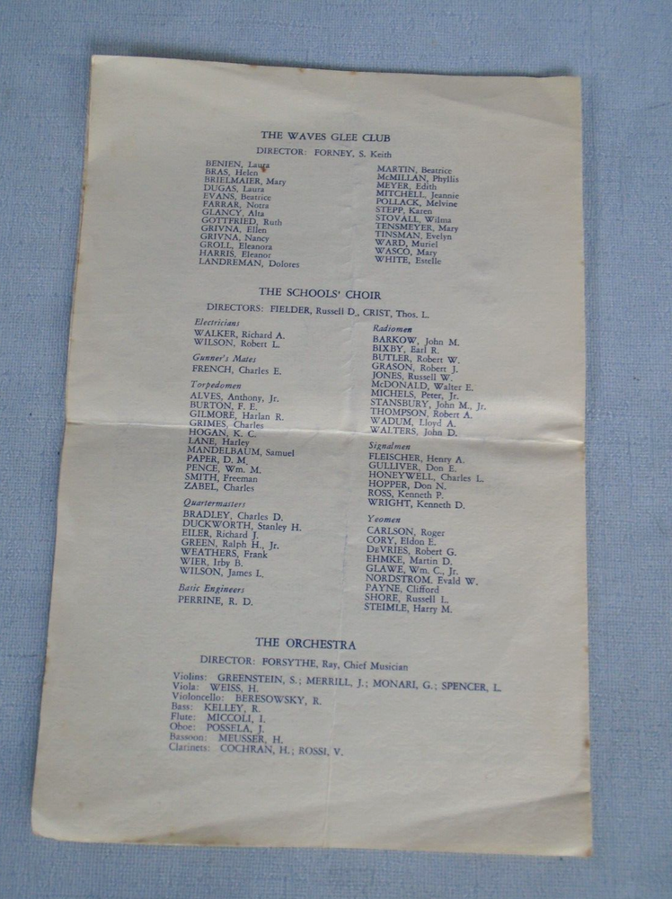North Chapel, Naval Training Center, San Diego, 1944 Easter Sunday program