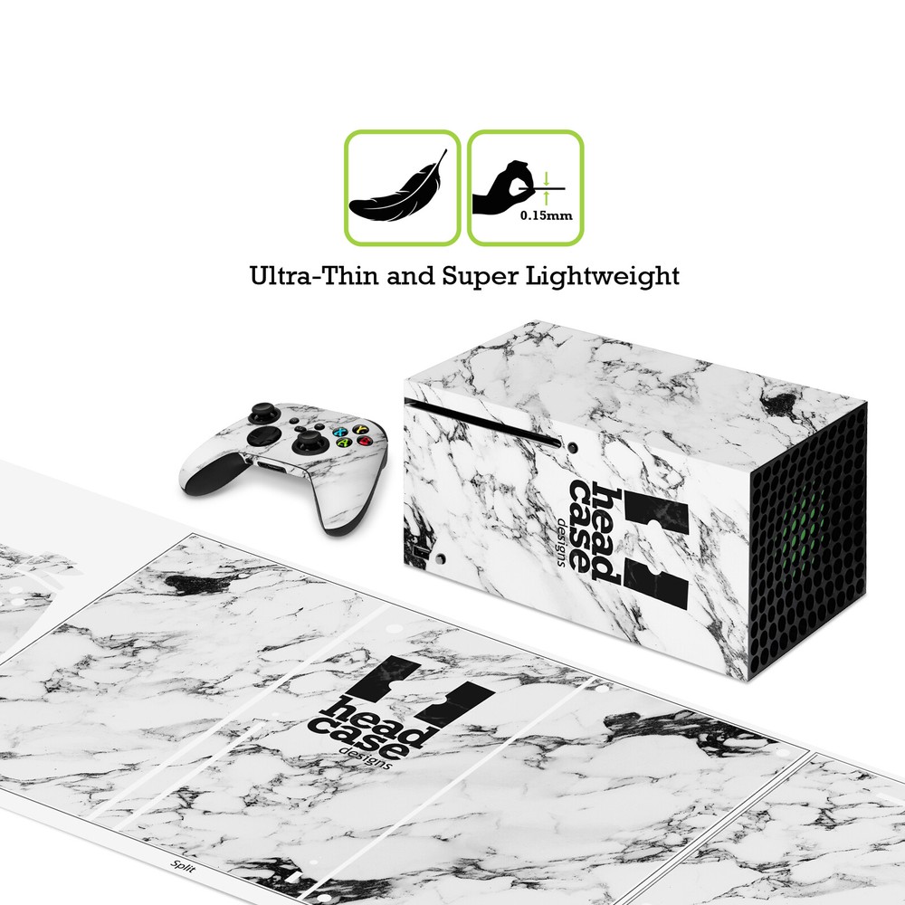 HEAD CASE DESIGNS MARBLE VINYL SKIN DECAL FOR SERIES X CONSOLE & CONTROLLER