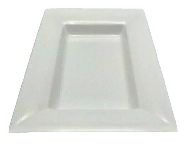 HB White Porcelain Platter Modern Sleek Rectangular Shape approx. 6" x 12" x 2"
