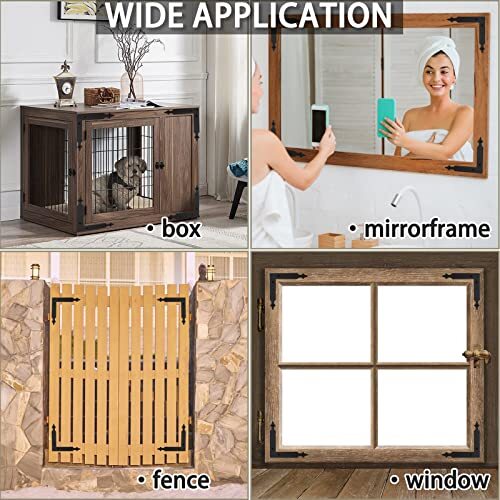 Barn Door Decorative Corner Bracket, 4.9 in Matte Black Rustic L 4.9 IN