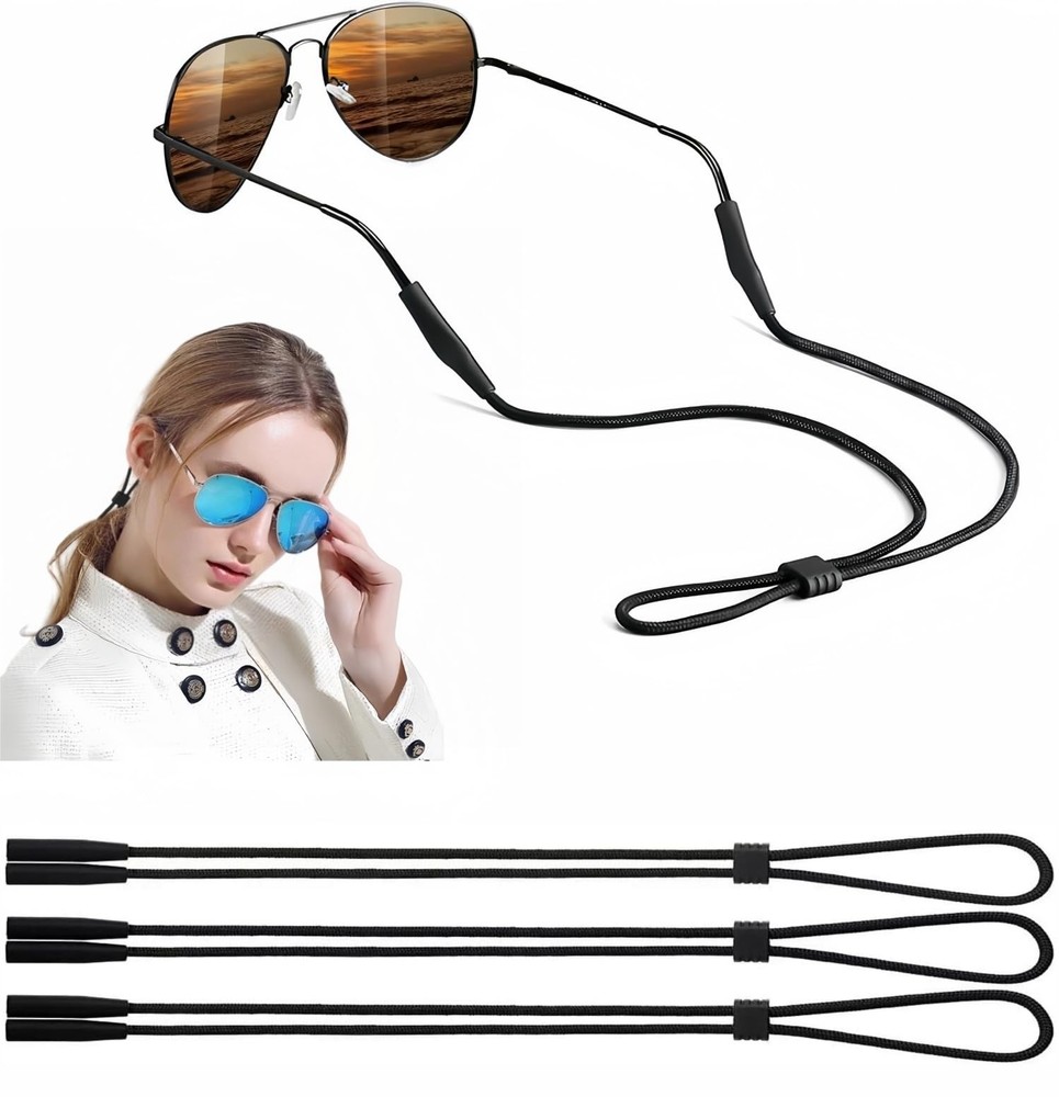 Eyeglasses Holder Strap - 3 Pcs Adjustable Eyewear String Lanyard Retainer - ...