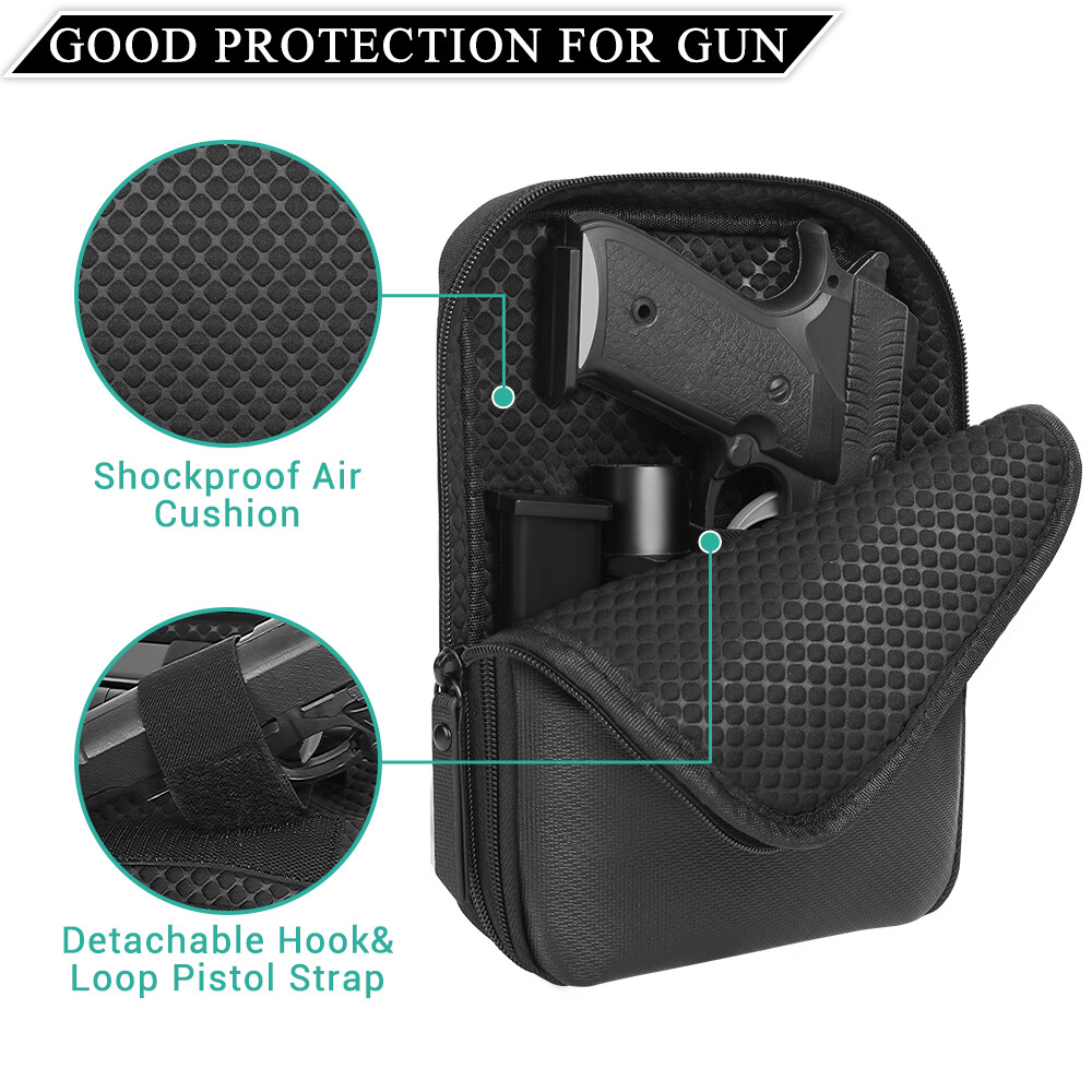 Concealed Carry Gun Pouch Pistol Holster Pack Waist Pocket Bag Belt Loops Black