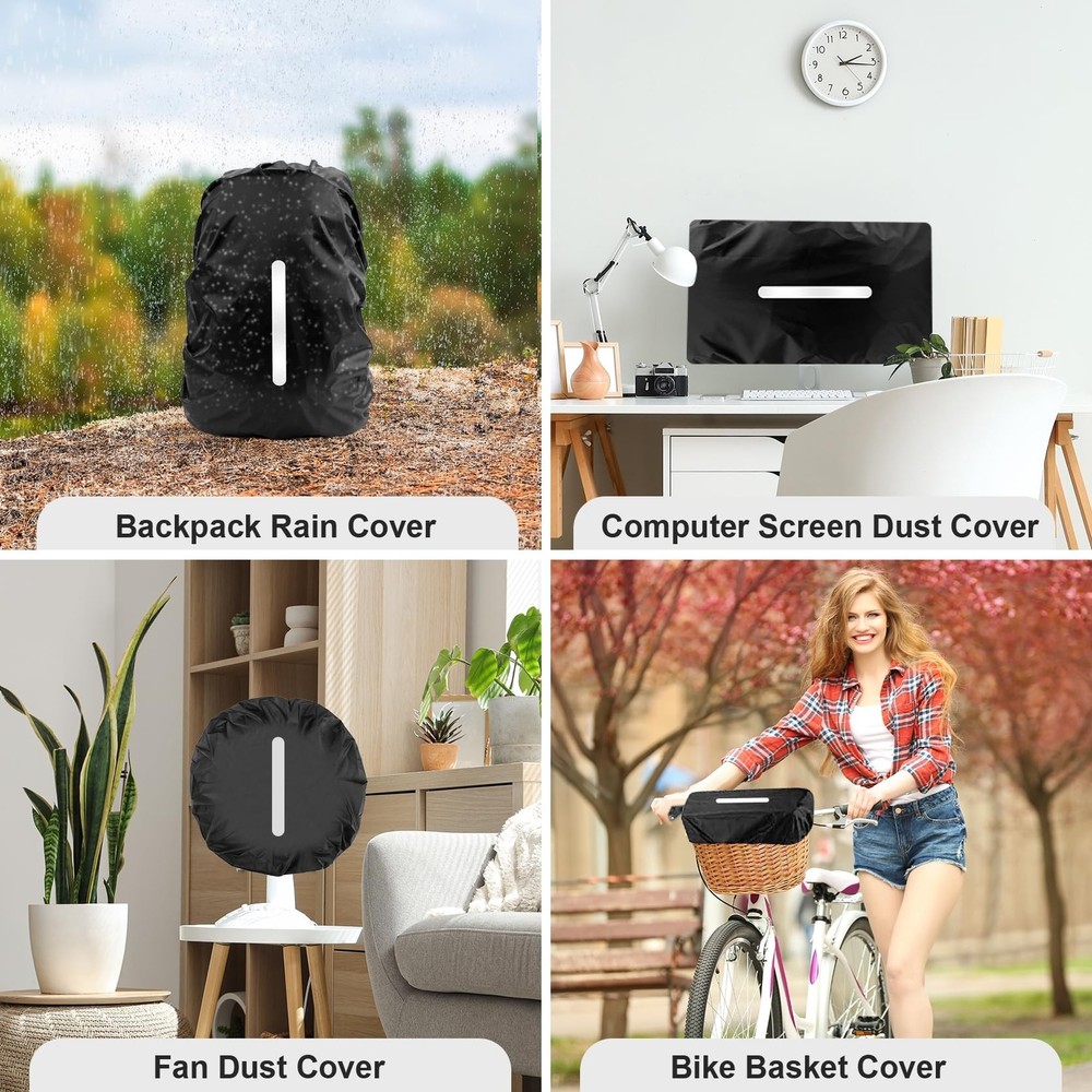 LAMA 2pcs Waterproof Rain Cover for Backpack, Reflective Rainproof Protector ...