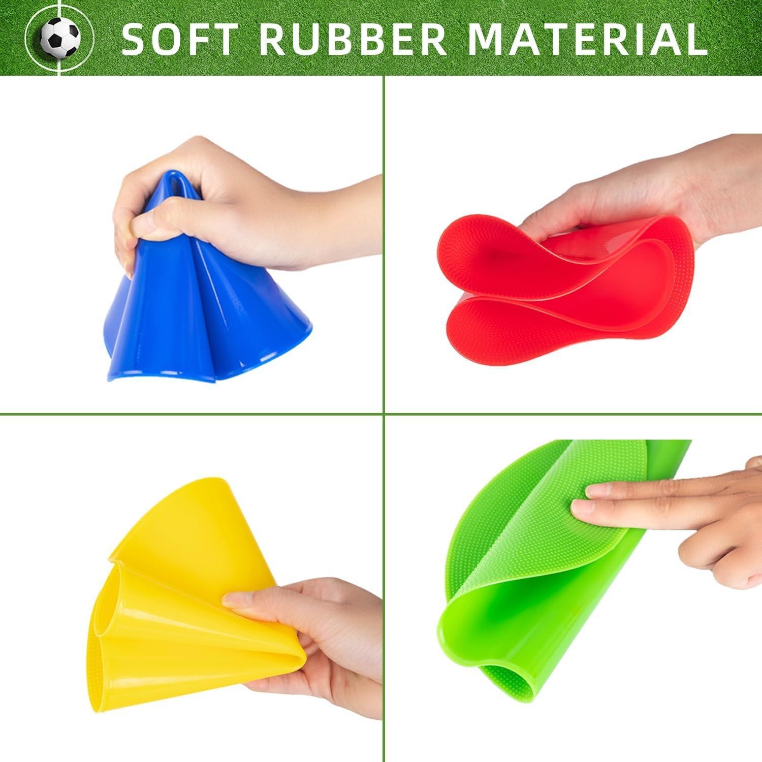 Poly Spot Markers Non-Slip Rubber Agility Dots for Sports (Set of 18)