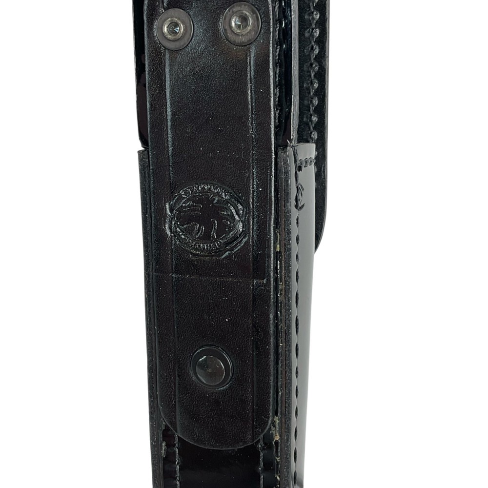 Stallion Flashlight Holder Leather Covered Gloss Black SLD-3 Streamlight Stinger