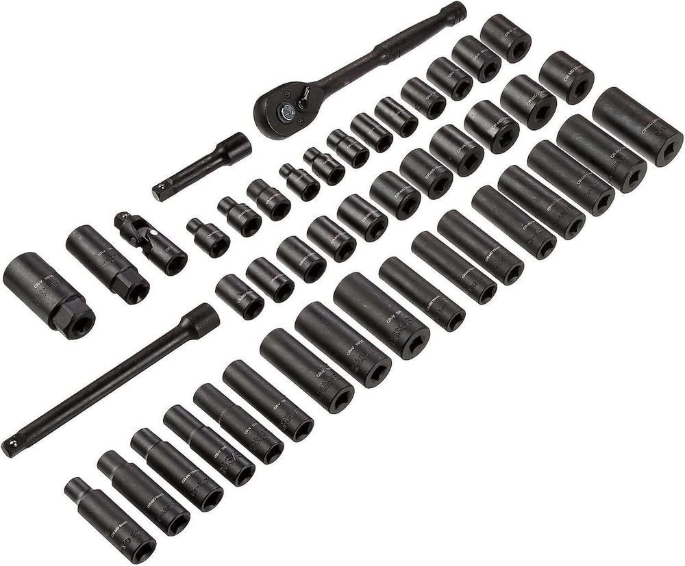 Amazon Basics 46-Piece 3/8-Inch Drive Shallow & Deep Socket Set