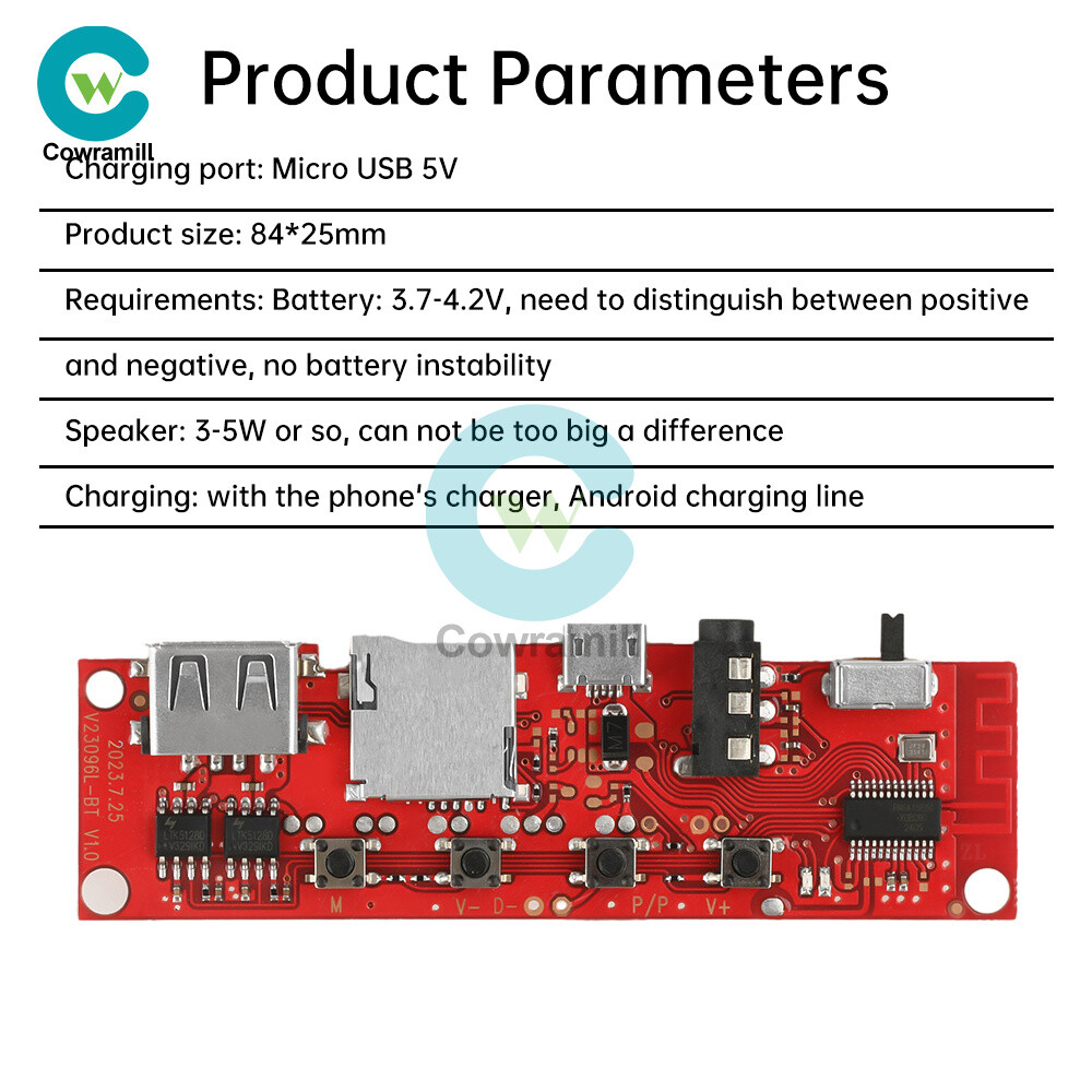 Multifunction Bluetooth Audio Circuit Amplifier Board Module V96 Bi-Amplifier