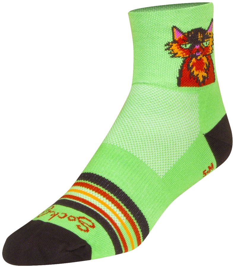 SockGuy Classic Cat Buzz Socks - 3", Small/Medium
