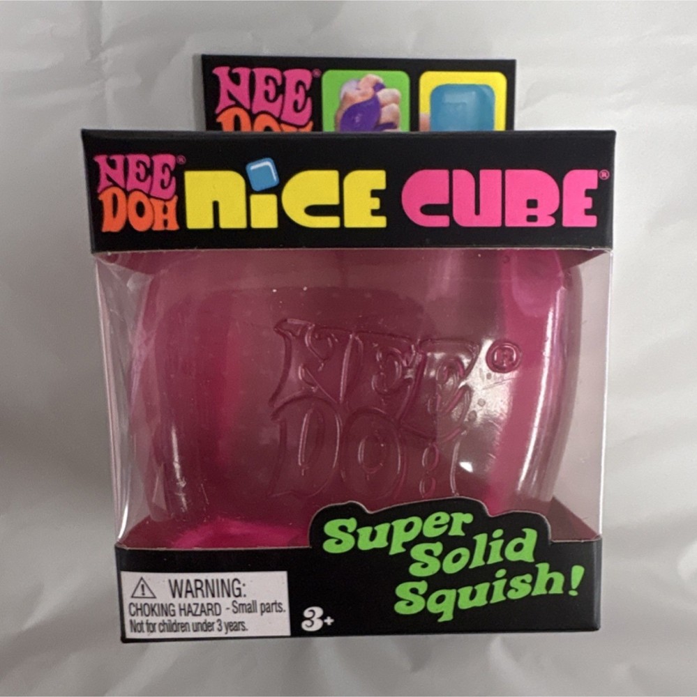 Schylling Nee Doh Nice Cube Super Solid Squish Pink Toy 25307HY