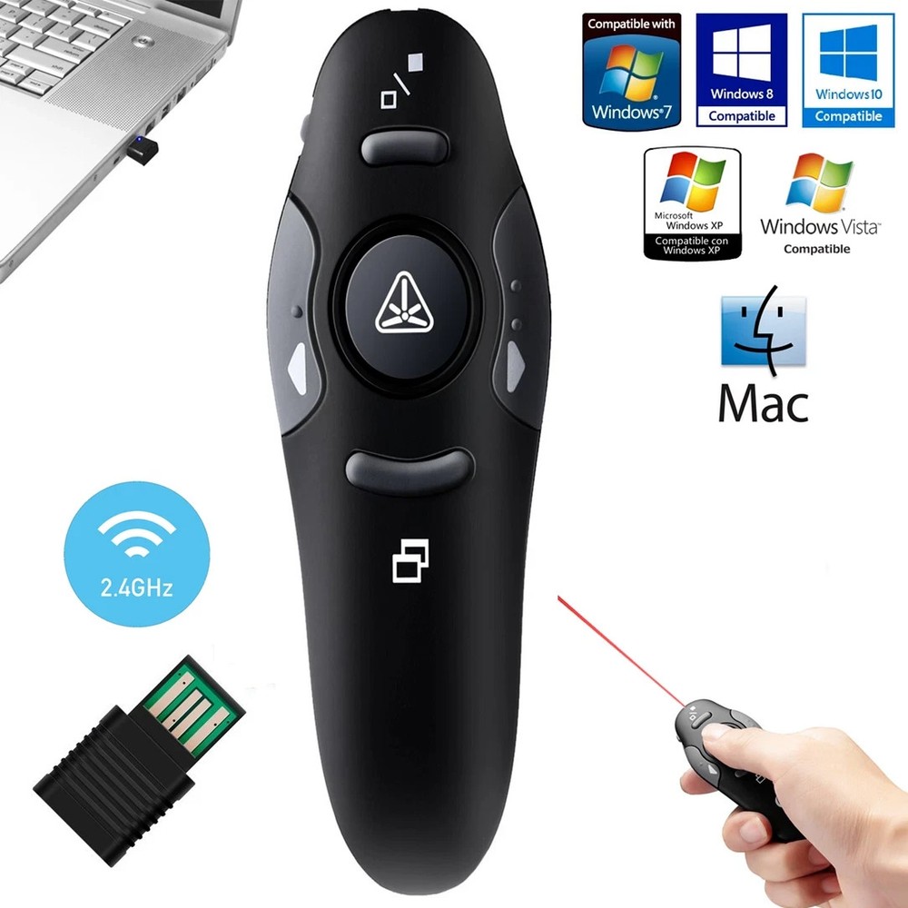 Power point Presentation Remote Wireless USB PPT Presenter Laser PointerClicker