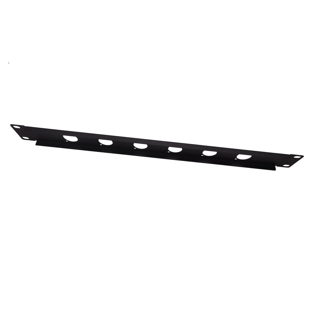 1U 19" Single Space Black Rack Case Panel w/ 6 XLR Cutouts