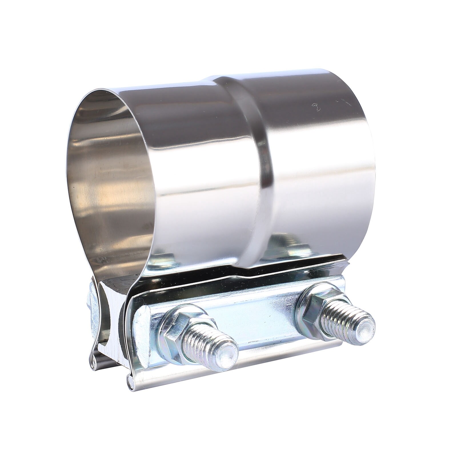 2.5" T304 Stainless Lap Joint Exhaust Band Clamp for Catback Muffler Pipe 2Pcs