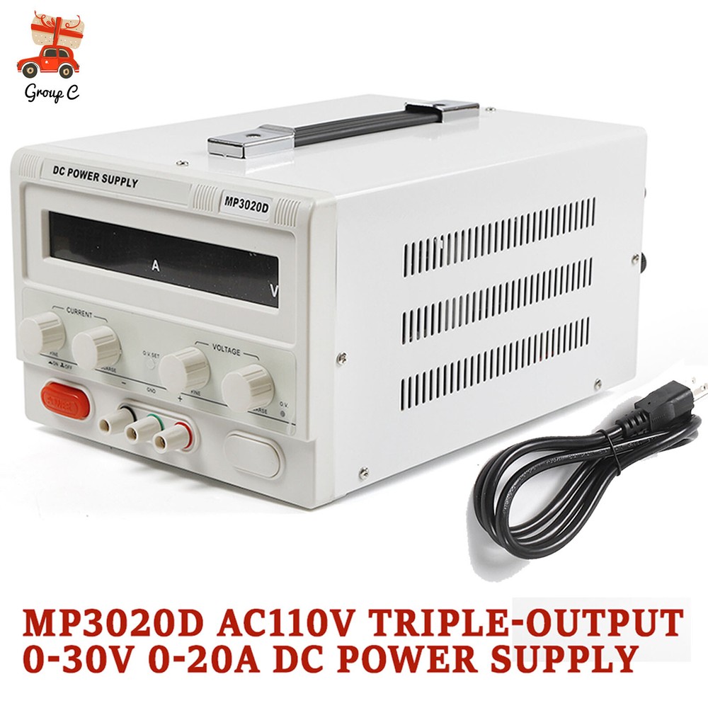 DC Power Supply Variable 30V 20A Adjustable High Precision Digital & Power Cord