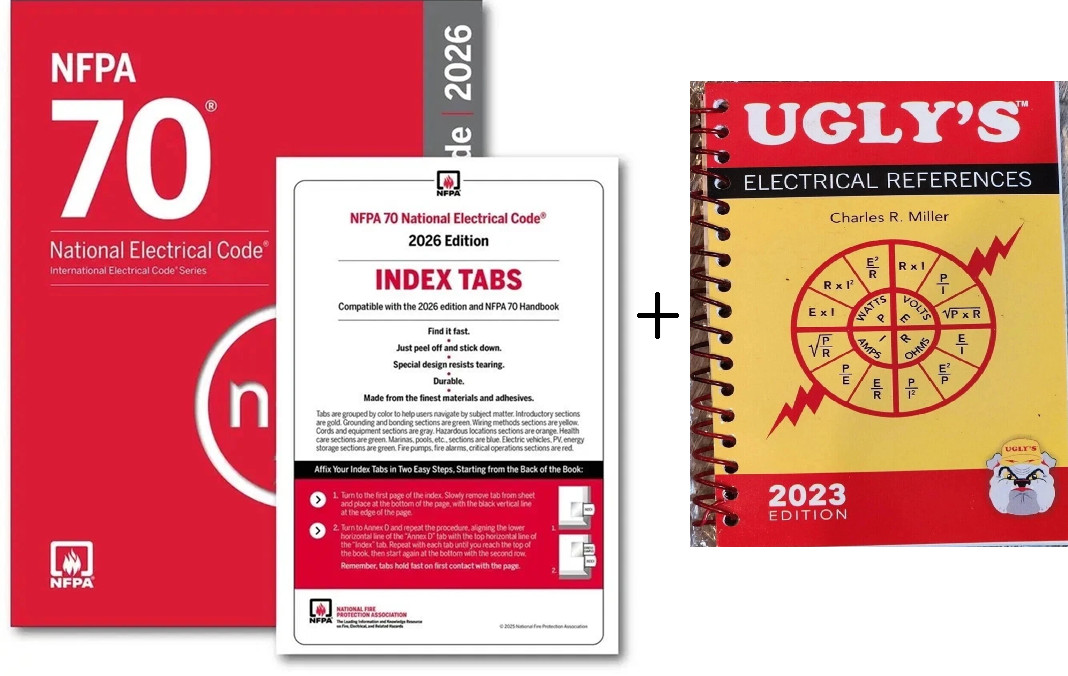 NFPA 70, National Electrical Code (NEC) 2026  + index tab + ugly electrical 2023