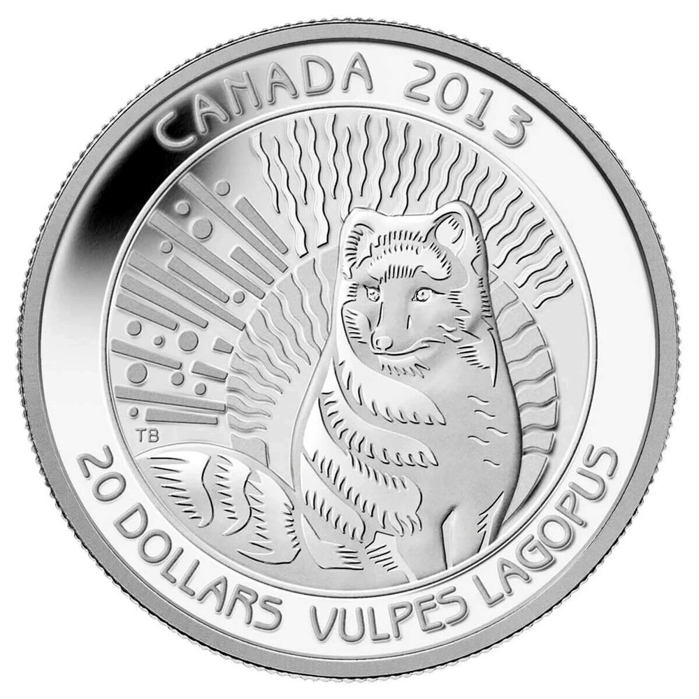 2013 Canada $20 Arctic Fox - 1 oz Pure Silver Coin