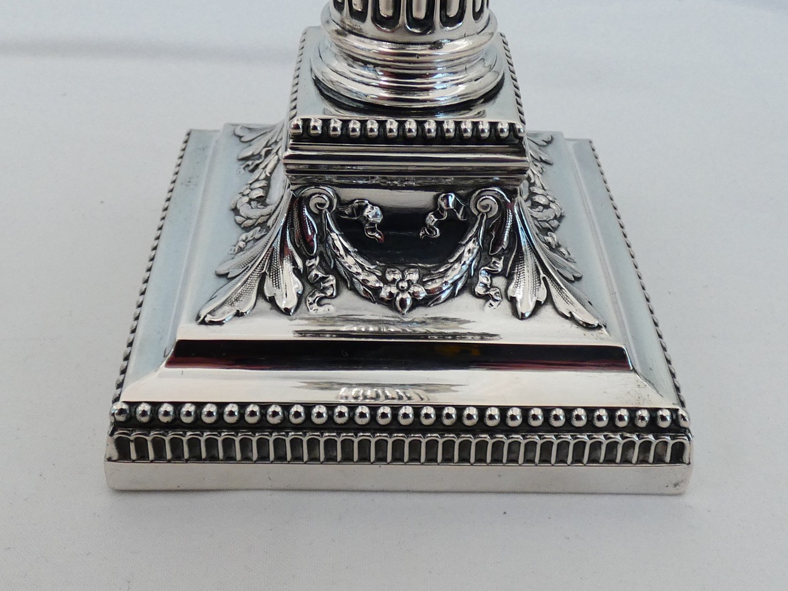 Pair of Antique Germany Silver Friedlander Column Candlesticks RB-13