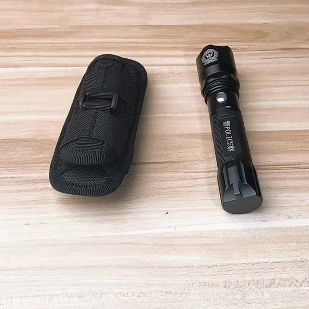 Outdoor Flashlight Pouch Rotatable Belt Clip Nylon Torch Protector