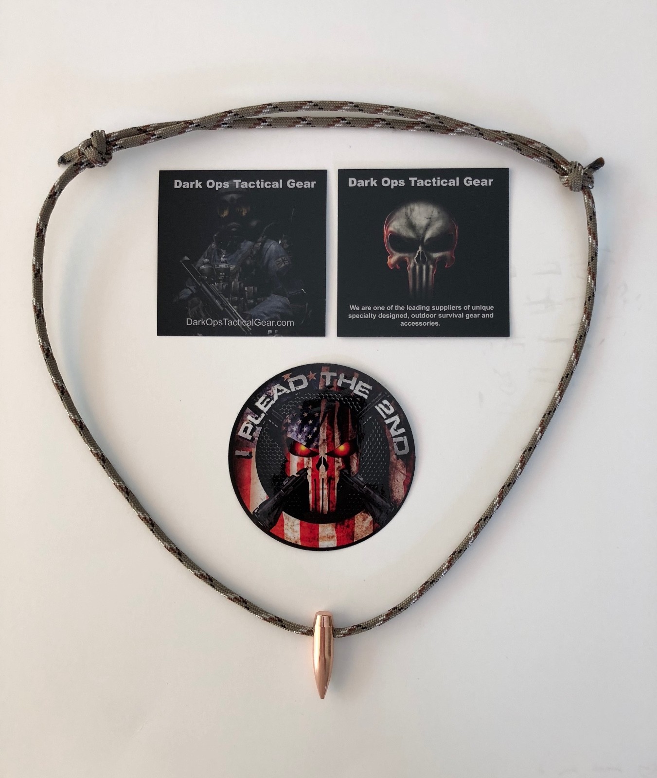 Sniper HOG TOOTH Paracord .30 Cal ...Necklace ...+ 1 Decal ...Desert Camo