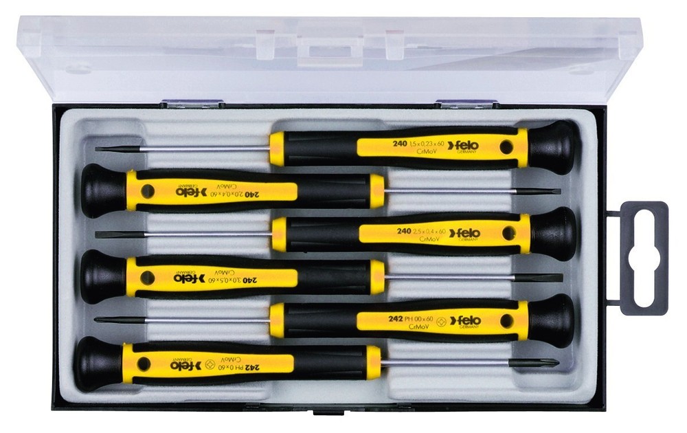 Felo 6pc Precision Micro Mini Screwdriver Set Phillips Flat Repair Germany 31844