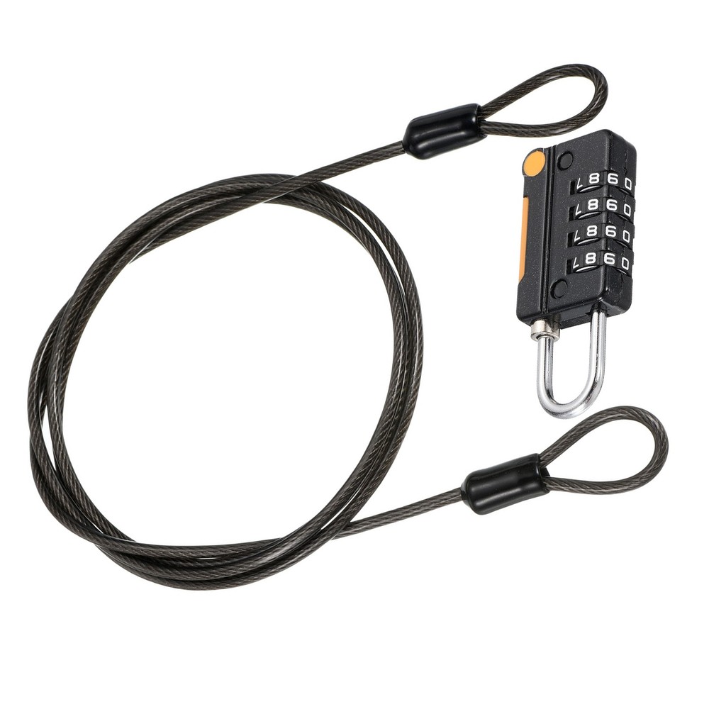 1Pcs 3Ft 4 Digit Combination Lock Security Cable Padlock for DIY