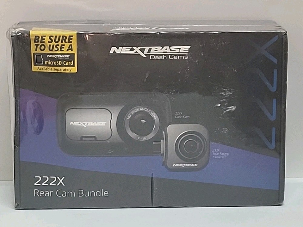 NextBase Dash Cams 222X Front & Rear Cam Bundle - New *Damaged Box *