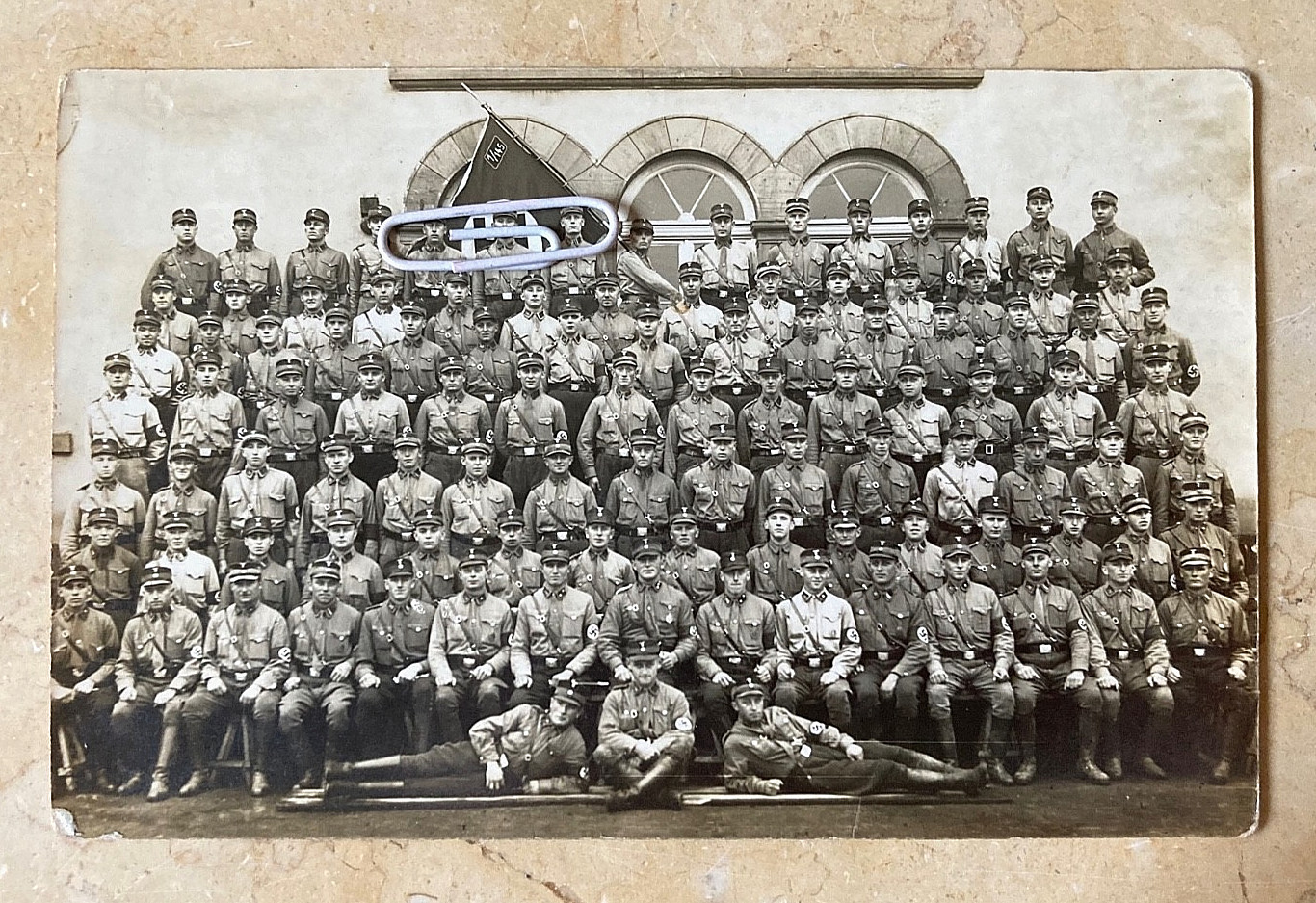 PRE-WW2 GERMAN STORM DIVISION MEMBERS STURM UNIT 1933 PHOTO POSTCARD RPPC