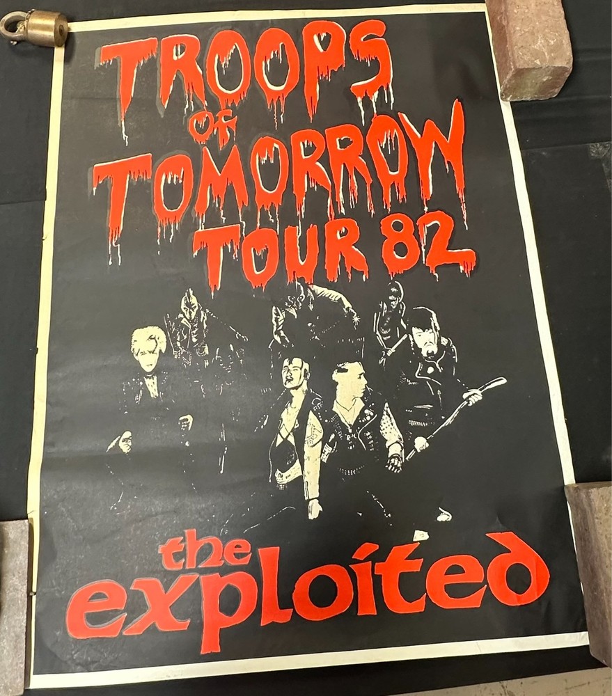 NOS Vtg Troops of Tomorrow Tour 1982 The Exploited Music Poster 30.75"x41" E2