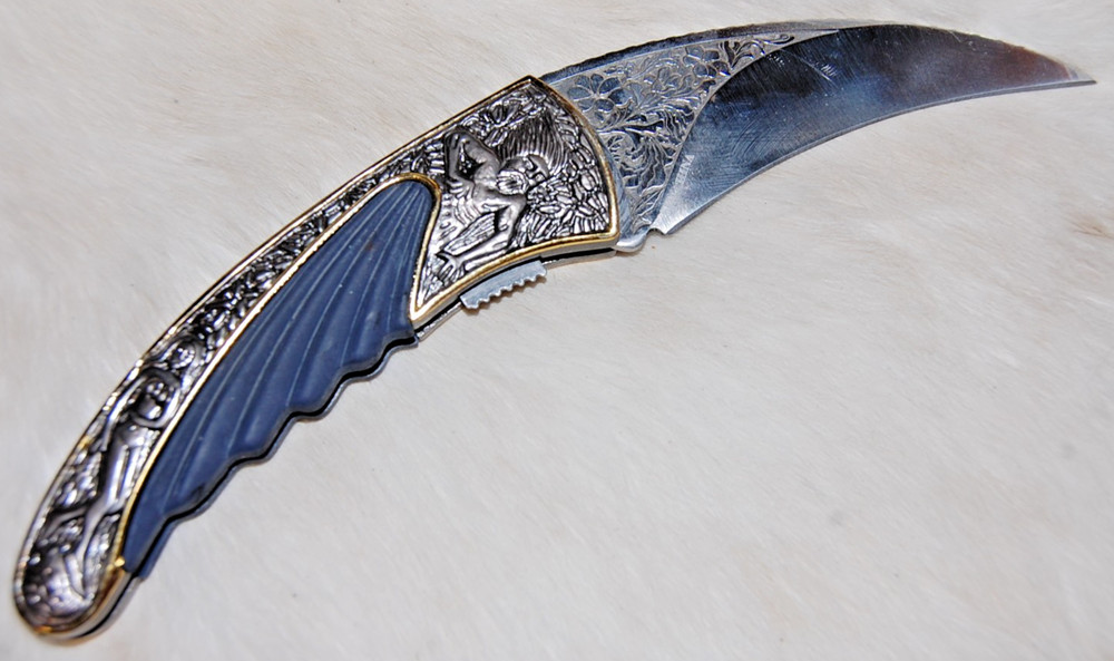 Beautiful Custom Karambit Liner Lock Folding Knife.