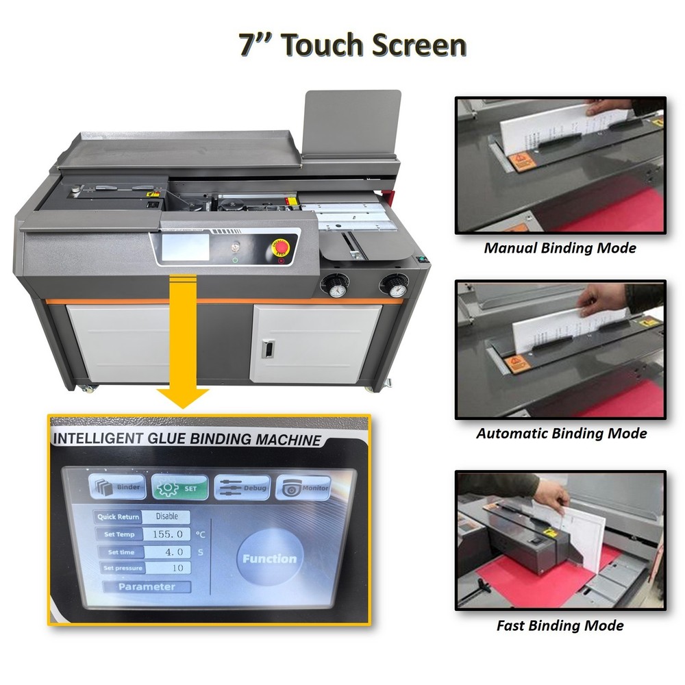 A4 Automatic Perfect Binding Machine 220V 1.9KW Side Glue Installation Machine F