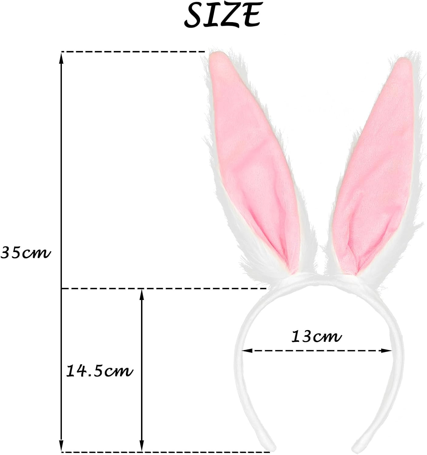 Bunny Ears Headband Plush White Rabbit Ears Easter Halloween Party Cosplay Gift