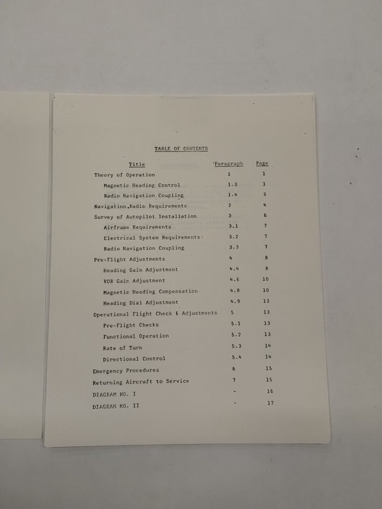 Brittain Industries Mooney Navigation Coupler Operation & Service Instructions
