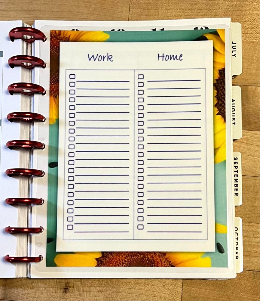 To Do List (Work/Home) Dashboard for use with  HAPPY Planner~