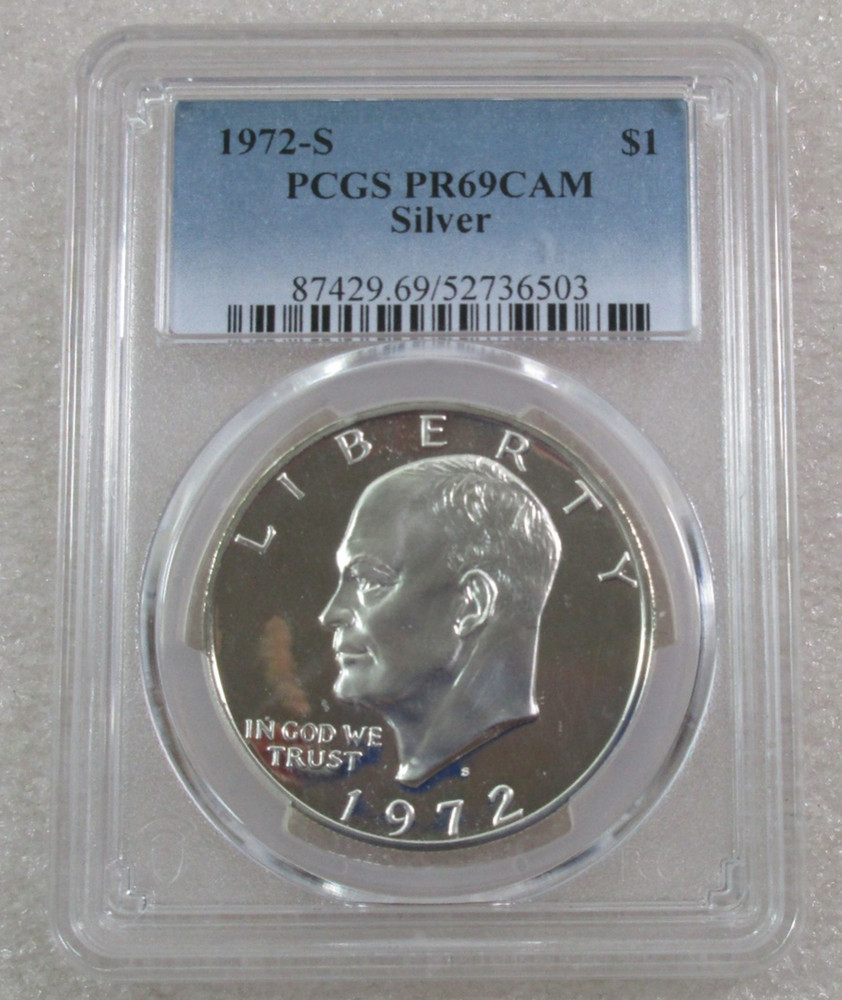 1972-S Eisenhower Silver Dollar Proof PCGS PR69DCAM / 52736503