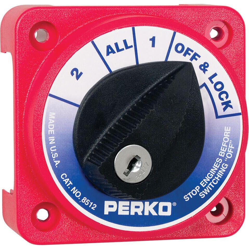 Perko 8512DP Compact Medium Duty Battery Selector Switch w/Key Lock