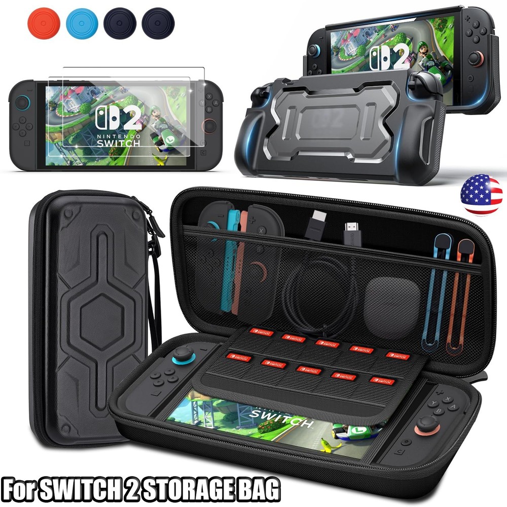 Nintendo Switch 2 Carry Case Screen Protector Travel Case Hard EVA Shell