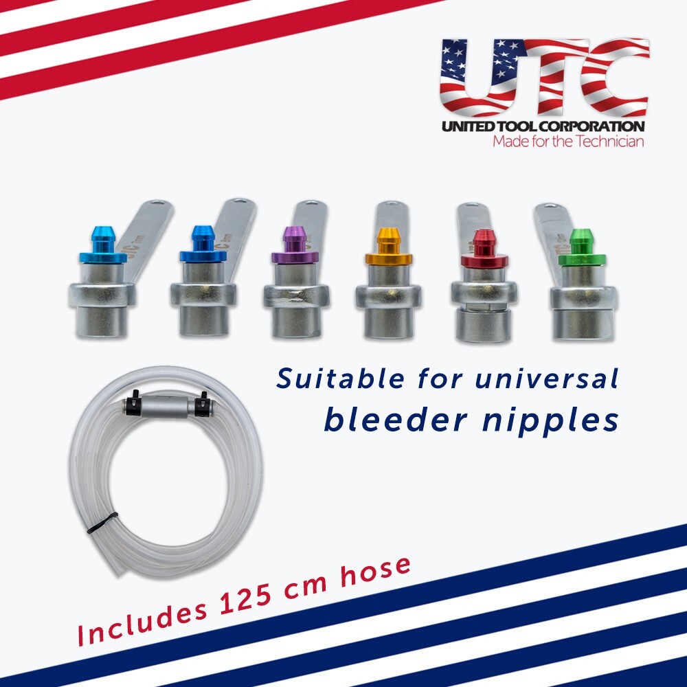 Brake Clutch Bleeding Tool Set Wrench Spanner Set Colour Coded 7mm - 12mm