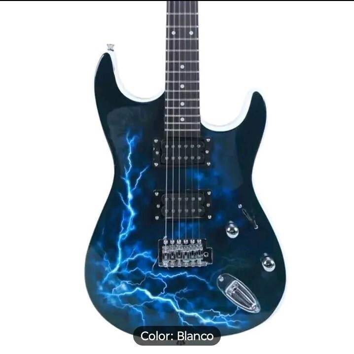 ST-E electric guitar (white) with double pickup + case + strap + pick +...