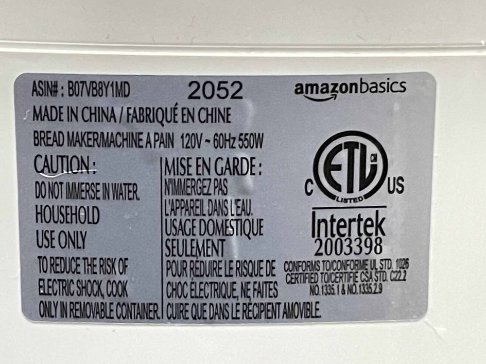 Belt for Amazon Basics B07VB8Y1MD Bread Making Machine Model BM1349-UL-W