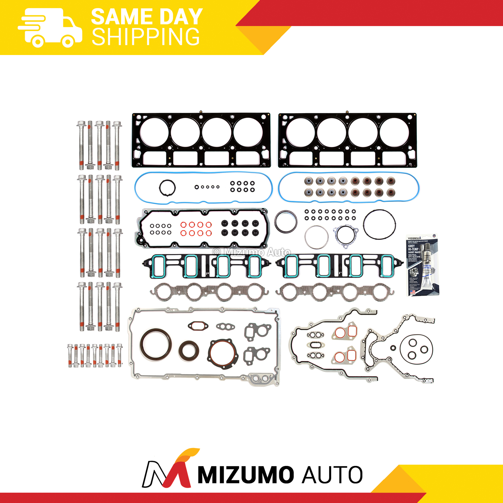 Full Gasket Set Head Bolts Fit 07-11 GMC Chevrolet 6.0 Cadillac 6.2 OHV
