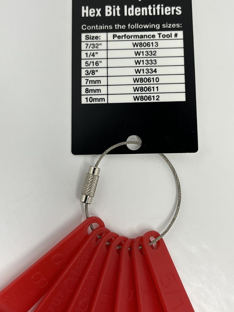 Performance Tool - Brake Caliper Hex Bit Identifier Set [7 pcs] (Part # W82012)