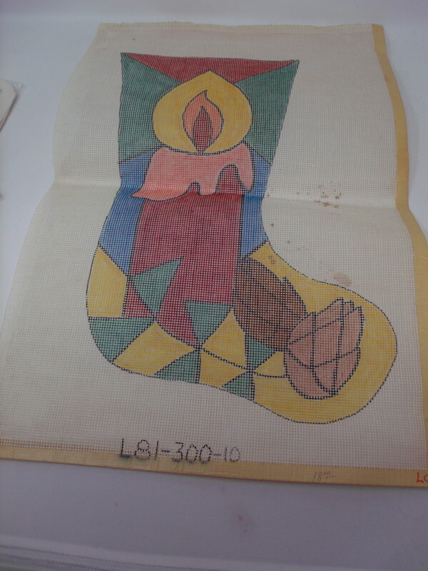 Vintage CANDLE Stocking Needlepoint Canvas