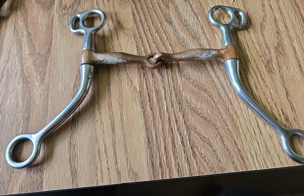 5 Inch Tom Thumb Snaffle Bit With Brass Coating With 4 Inch Shanks