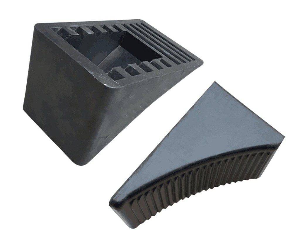 Tebery Solid Rubber Heavy Duty Wheel Chock - by Fasmov 2 Pack, Black