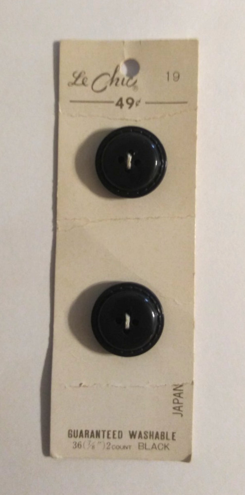 Le Chic Buttons #19 Black Size 22mm (7/8")